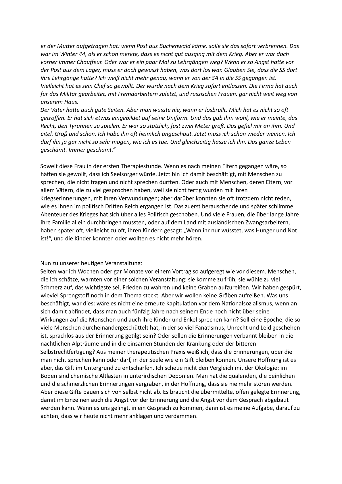 Die Arbeit der Erinnerung an NS-Zeit und Krieg - Von Dr. Tilmann Moser. – Vortrag am Volkstrauertag, 17.11.1996, in Bräunlingen (Seite 5) 