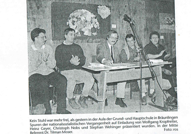Präsentation der nationalsozialistischen Vergangenheit in Bräunlingen auf Einladung vom Herrn Wolfgang Kropfreiter